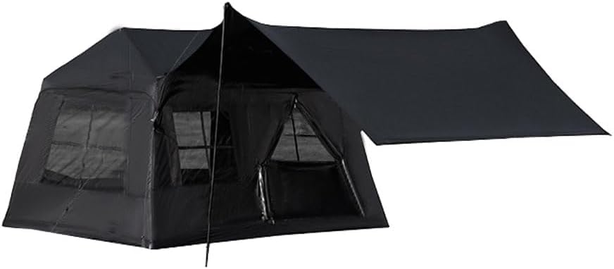 エアーテント、連結タープ付属TPUルーフ付、ブラックコーティング、